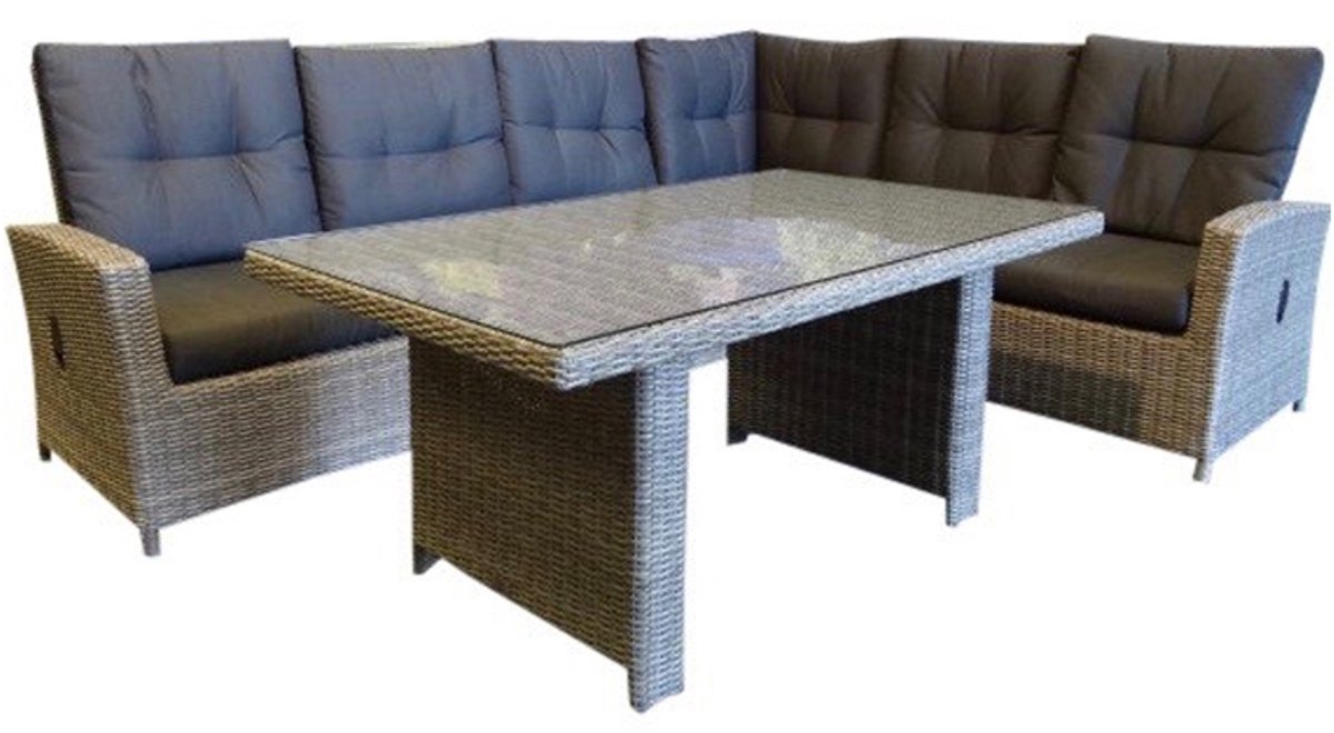San Marino hoek dining loungeset verstelbaar 3 delig grijs rechts