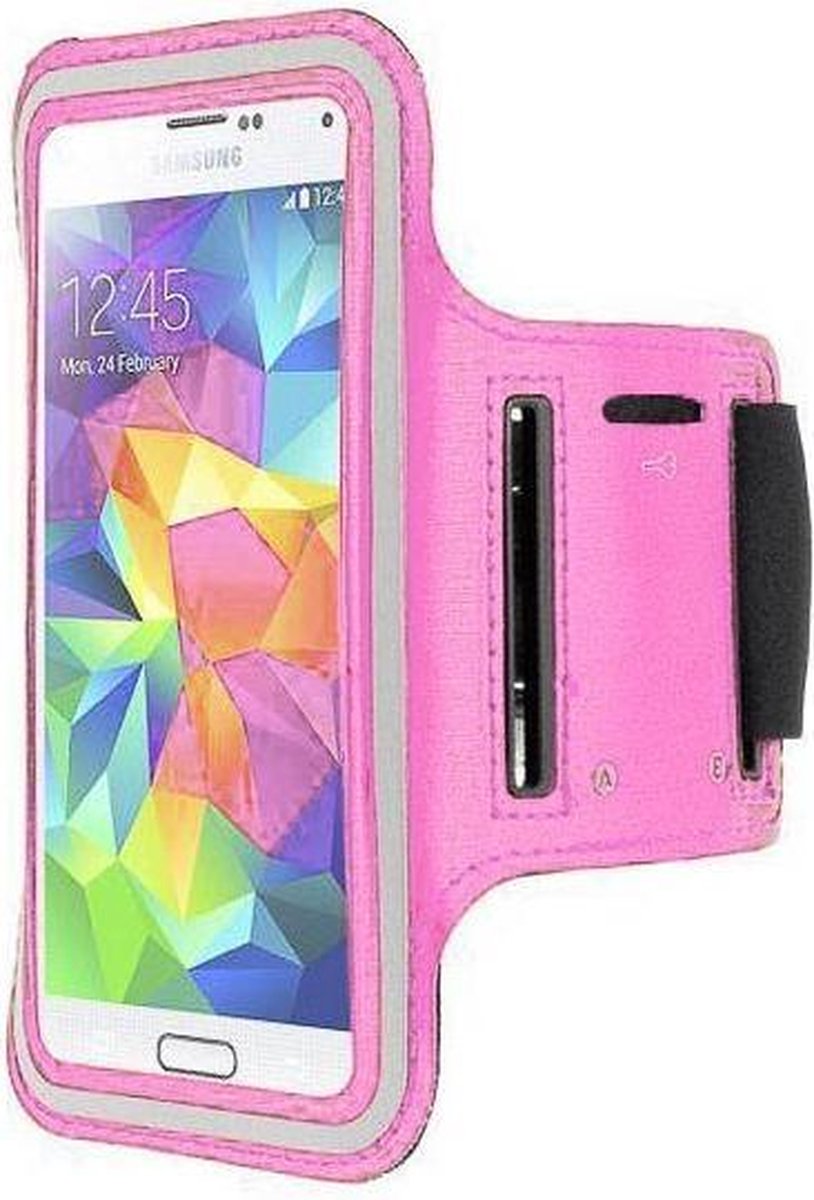 Samsung Galaxy S6 Edge sports armband case Licht Roze Light Pink