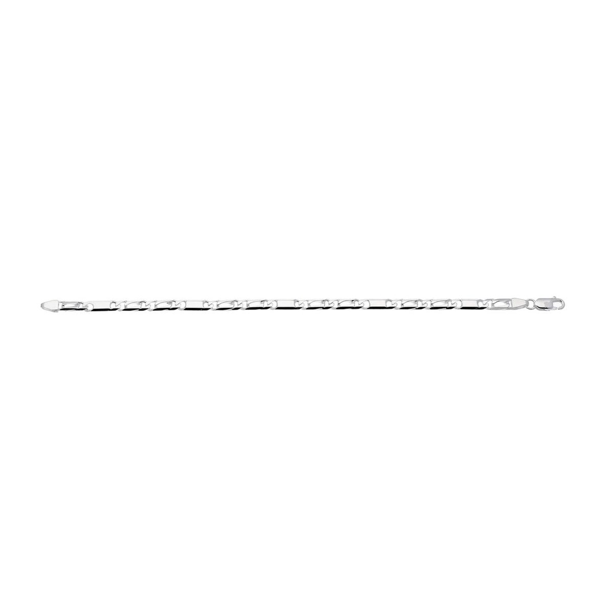 Silver Lining - Zilveren schakelarmband met plaatje - 19 cm