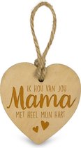 Houten hartje "mama", cadeau idee Moederdag, verjaardag moeder
