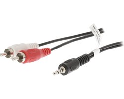 Valueline 3,5mm Jack - Tulp stereo audio kabel - zwart - 1,5 meter
