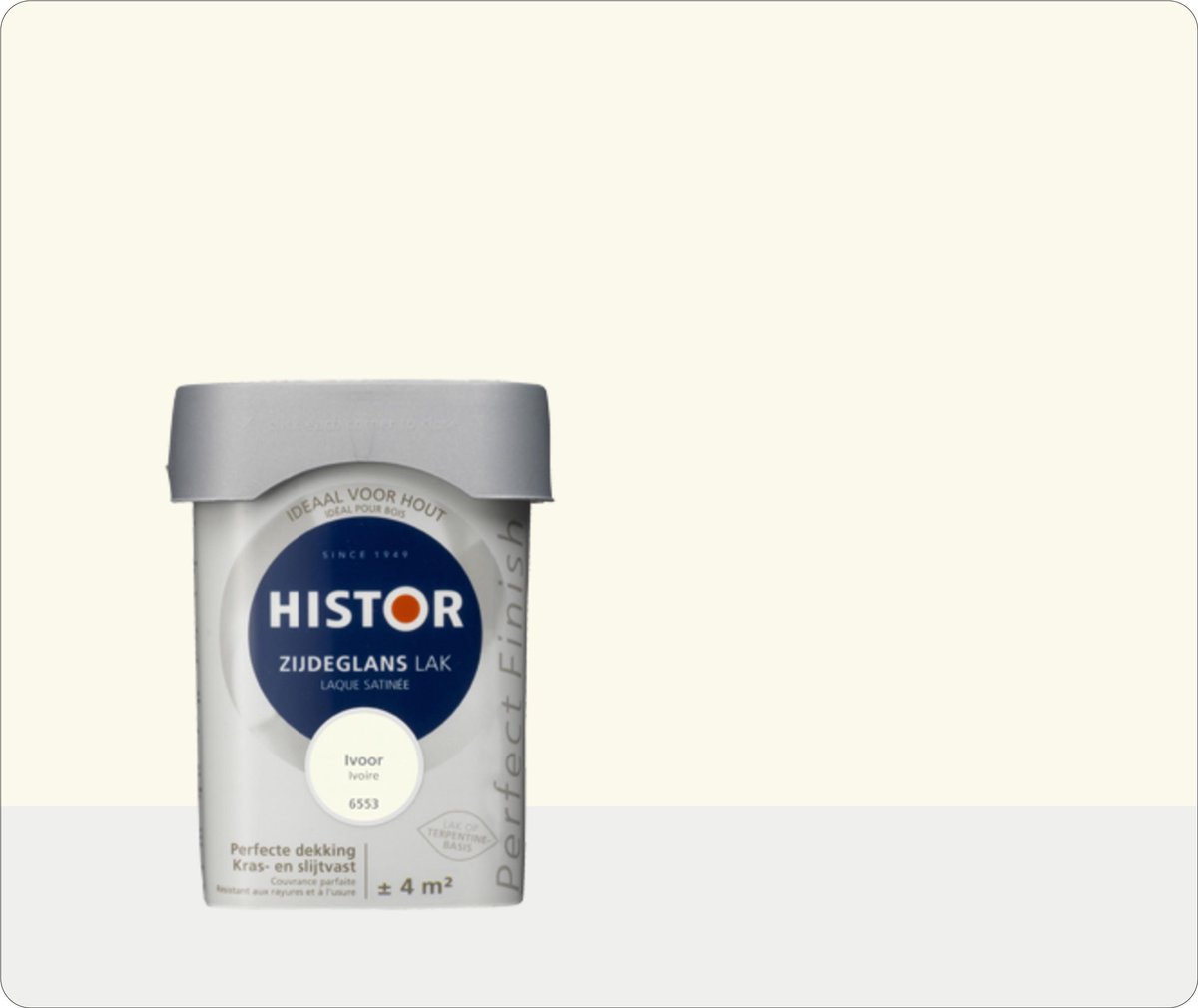 Histor Perfect Finish Lak Zijdeglans 0,25 liter - Ivoor – foto 2