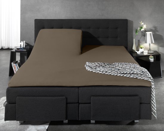 Ambiante Katoen - Splittopper Hoeslaken - 160x200 - Taupe | Leen Bakker