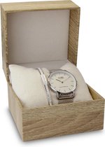 CO88 Collection Gift Set 8CO SET040 Horloge Geschenkset - Horloge met Armband - Ø 32 mm - Zilverkleurig / Wit