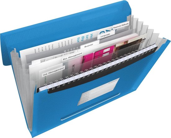 Foto: Uquelic 13 pocket file organizer uitbreidbare map voor documenten papieren plastic voor het opbergen van bonnen kaarten bonnetjes rekeningen cheques