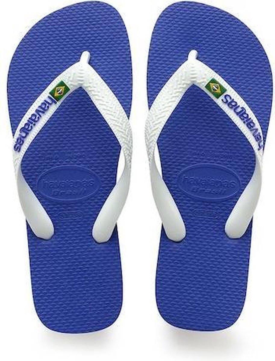 Havaianas Brasil Logo Unisex Slippers - Marine Blue - Maat 41/42