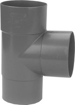 Dyka T-stuk 2x mof 1x spie 90° PVC grijs keurmerk BRL2012 80mm