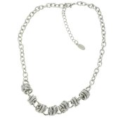 Korte ketting metaal 40 cm lengte met metalenn ringetjes + 7,5cm verlengketting