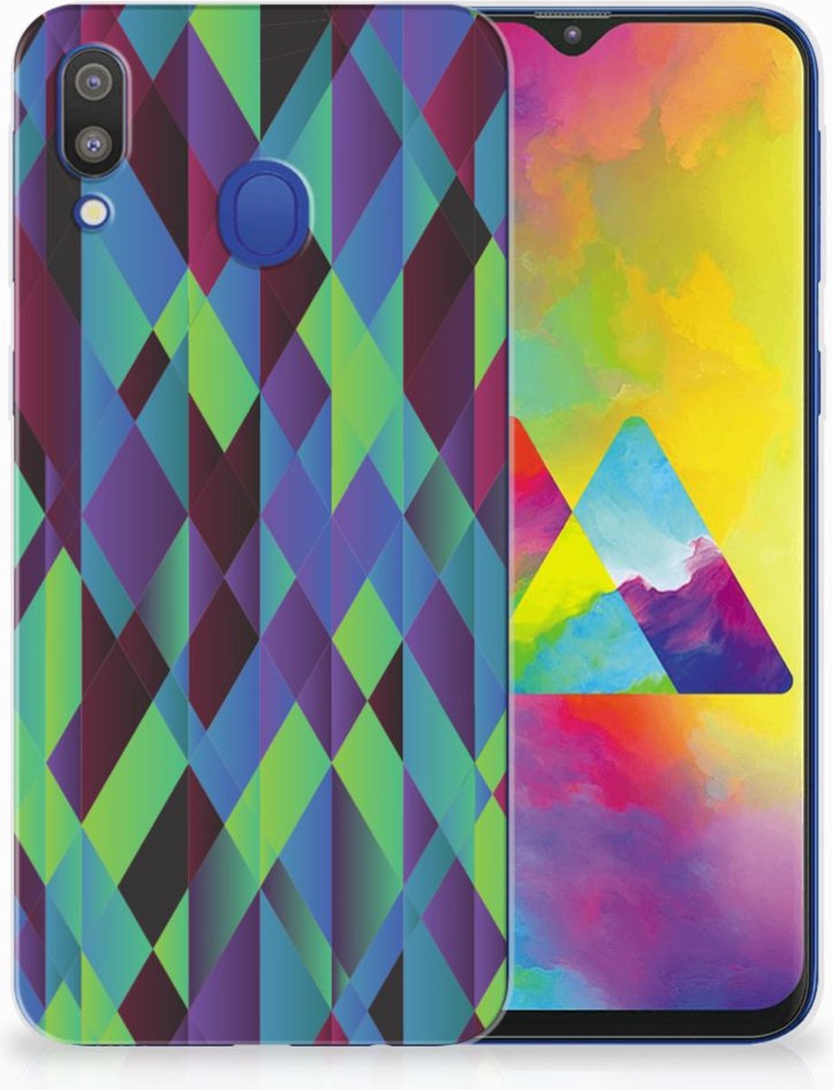 Samsung Galaxy M20 (Power) TPU Hoesje Abstract Green Blue