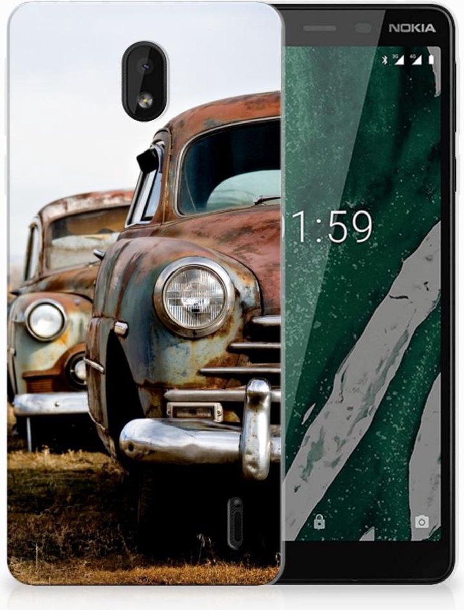 Nokia 1 Plus Siliconen Hoesje met foto Vintage Auto
