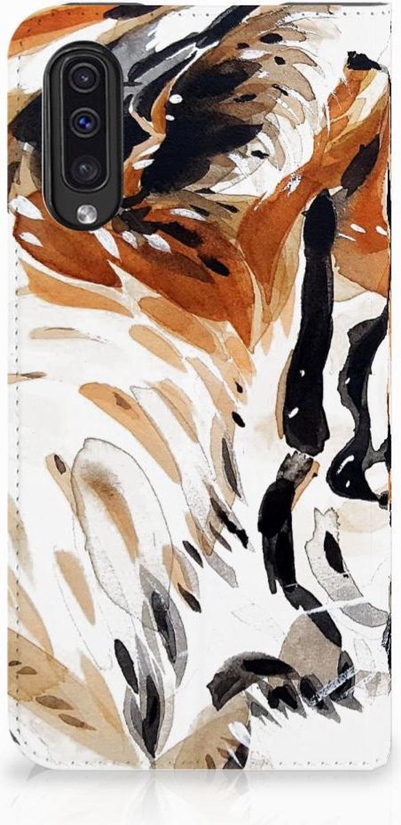Bookcase Samsung Galaxy A50 Watercolor Tiger