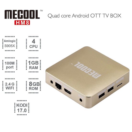 MECOOL HM8 4K UHD Smart TV Box met afstandsbediening, Android 6.0 Amlogic  S905X Quad... | bol.com