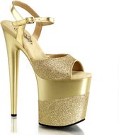 Pleaser - FLAMINGO-809-2G Sandaal met enkelband, Paaldans schoenen - Paaldans schoenen - 39 Shoes - Goudkleurig