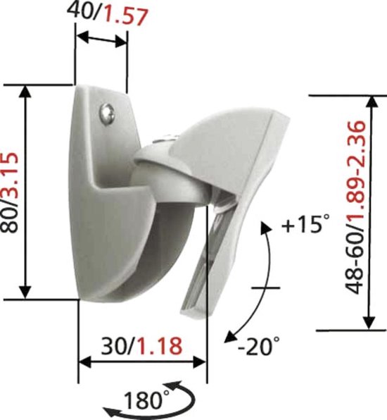 Vogel's VLB 500 Speaker muurbeugel voor surround- en hi-fi luidsprekers tot 5 kg. van Vogel's — afbeelding 2