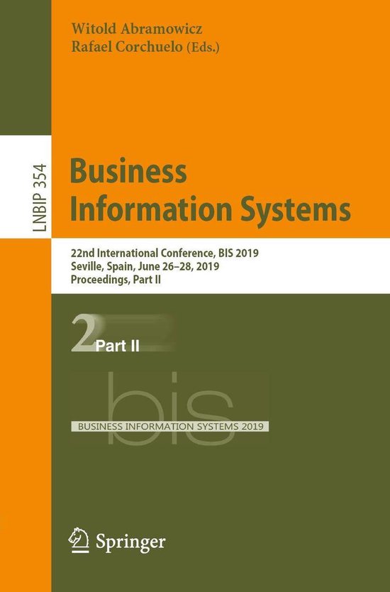 Lecture notes in business information processing 354 business