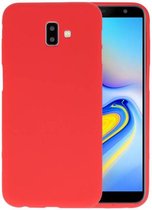 Bestcases Color Telefoonhoesje - Backcover Hoesje - Siliconen Case Back Cover voor Samsung Galaxy J6 Plus (2018) - Rood