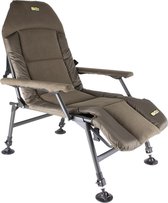 Faith - Lounge Chair XL - Karperstoel - Visstoel - Campingstoel - Opklapbaar - Fleece Zitting - Zeer Comfortabel - Groen