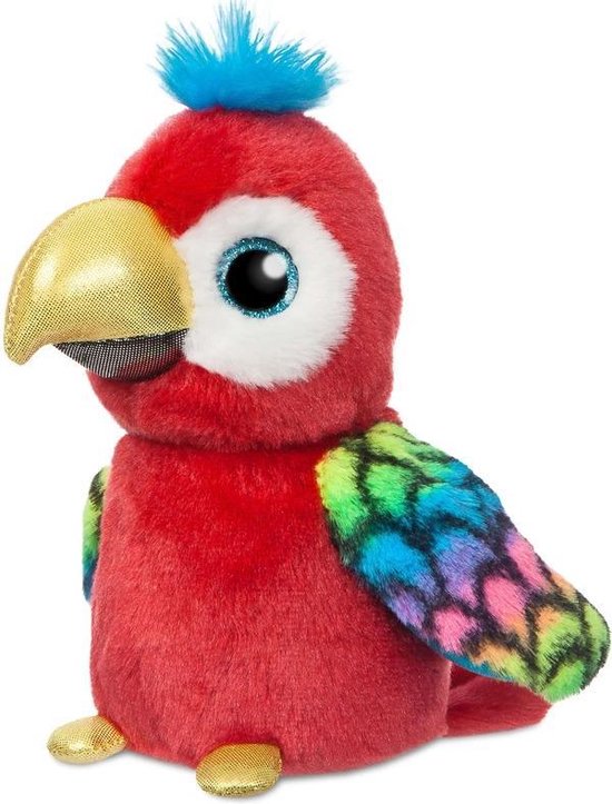 Peluche perroquet rouge en peluche 18 cm - Peluche oiseaux perroquet  animaux - Jouets