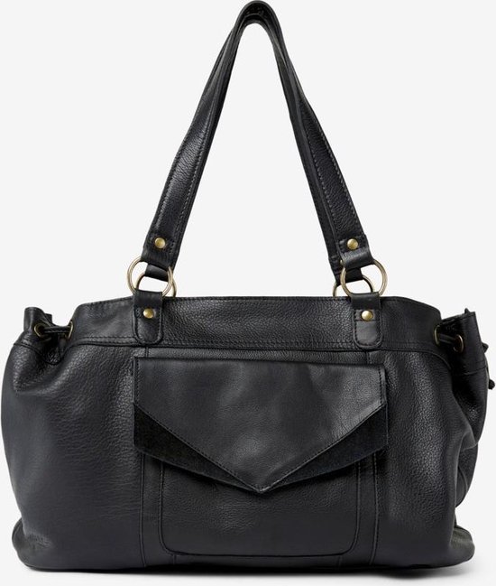 PIECES Beth Leather bag - handtas zwart | bol.com