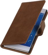 Sony Xperia Z4/Z3 Plus Bark Hout Booktype Wallet Hoesje Bruin