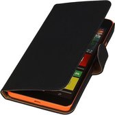 Microsoft Lumia 640 XL Effen Booktype Wallet Hoesje Zwart - Cover Case Hoes