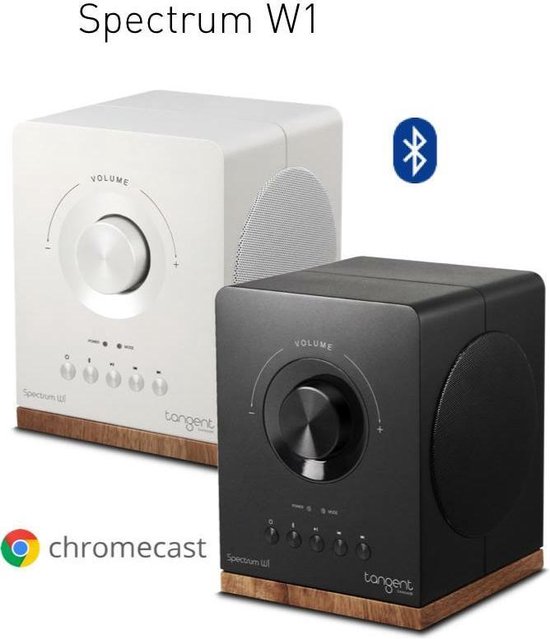 Draadloze Bluetooth en Google Chromecast speaker Tangent Spectrum W1 wit, stereogeluid, AUX, compact, stijlvol
