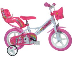 Dino Bikes Unicorn Kinderfiets 12 Inch – Met Zijwieltjes – Meisjesfiets 3-5 Jaar