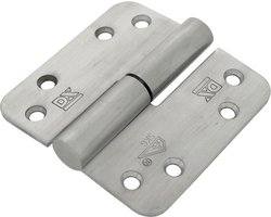 Paumelle - RVS geborsteld - RVS - Dulimex - Dulimex kogelstiftRVS ronde hoek 89x89mm SKG3 DIN rechts