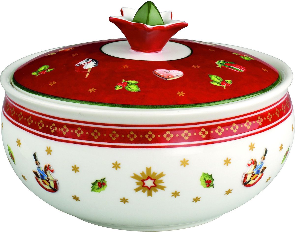 Villeroy & Boch Toy's Delight Suikerpot - Met deksel - Kerst - Rood/wit