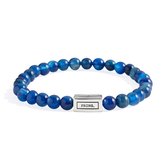 PRINS. Armband PB0005-P-M - Blauw Agaat en Massief Zilver - 20 cm