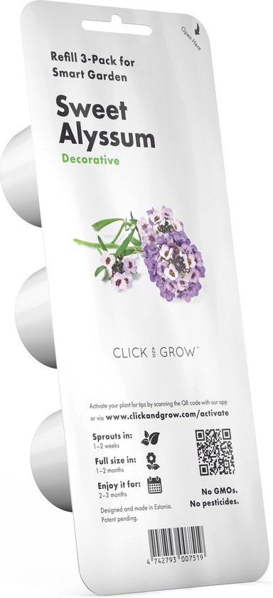 Foto: Sweet alyssum refill 3 pack voor click and grow smart garden toestellen 