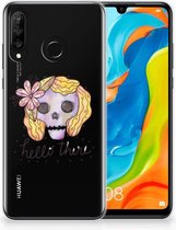 Huawei P30 Lite Uniek TPU Hoesje Boho Skull
