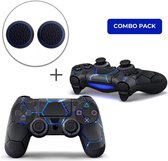 Hex Lightning Combo Pack - PS4 Controller Skins PlayStation Stickers + Thumb Grips