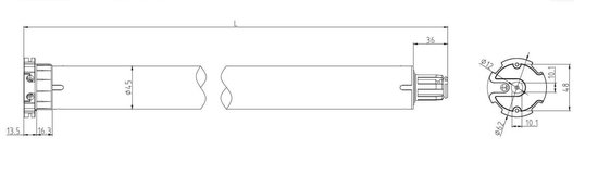 Moteur de volet roulant PALMAT et réglage mécanique avec récepteur WiFi (moteur tube 45 mm, adaptateurs 60 mm, Force: 10 Nm)