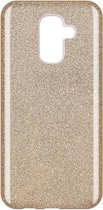 Samsung Galaxy A6 Plus Hoesje - Glitter Back Cover - Goud