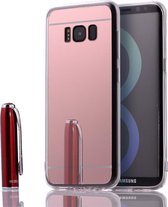 2in1 Spiegel en Hoesje voor Samsung Galaxy S8 Plus - Roz-Metallic