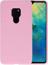 Bestcases Color Telefoonhoesje - Backcover Hoesje - Siliconen Case Back Cover voor Huawei Mate 20 - Roze