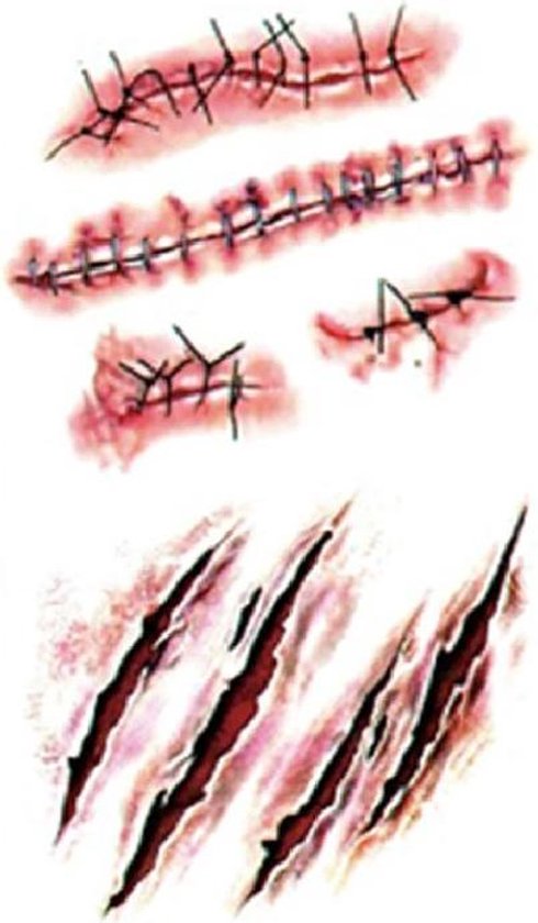 Nep littekens - Plak tattoo littekens - Fake scars - Halloween tip - 7  Stuks | bol.com