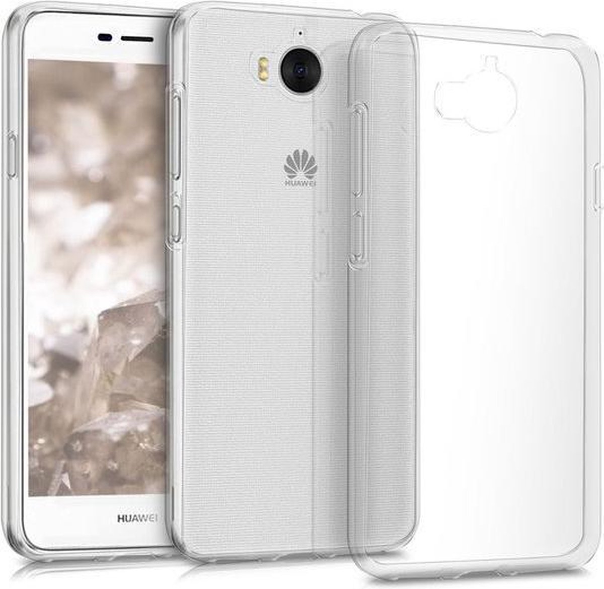 Transparant Siliconen TPU case hoesje Geschikt voor Huawei Y6 2017