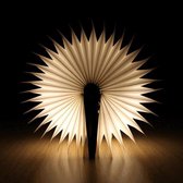 Boeklamp, donker houten cover, led booklamp, soft white, oplaadbaar, 11x9,5 cm