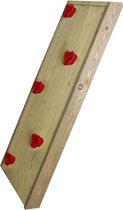 AXI Klimwand voor speelhuisje of speeltoestel - Uitbreidingsset van 132cm in Blank - Met Rode Klimstenen - Aanbouw element van hout