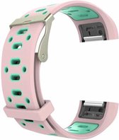 Eyzo Siliconen bandje - Fitbit Charge 2 - Roze Groen