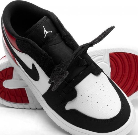 NIKE JORDAN 1 LOW Sneaker - Jongens - Zwart/Wit/Rood - Maat 31 | bol.com