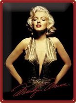 Marilyn Monroe, metalen wandbord met reliëf 30x40cm
