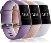 YONO Siliconen bandjes - Fitbit Charge 3 en 4 - 3-pack - Small