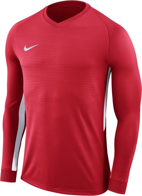 Nike Tiempo Premier LS Jersey Sportshirt - Maat S - Mannen - rood/wit