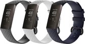 KELERINO. Siliconen bandjes - Fitbit Charge 3 - 3-pack - Small