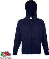 Fruit of the Loom hoodie vest met rits lichtgewicht maat XXL (marineblauw)