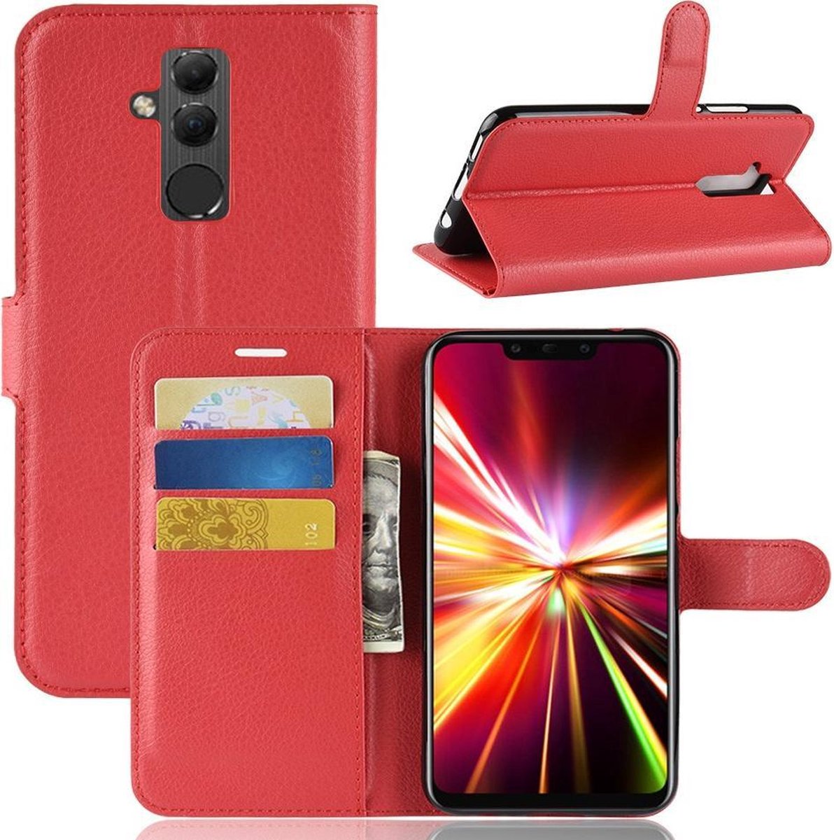 Book Case - Geschikt voor Huawei Mate 20 Lite Hoesje - Rood