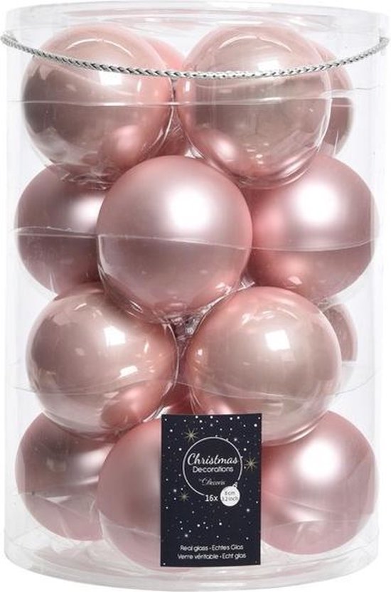geleider Mooie vrouw Oneffenheden 16x Roze kerstversiering kerstballen glas - 8 cm - kerstbal | bol.com